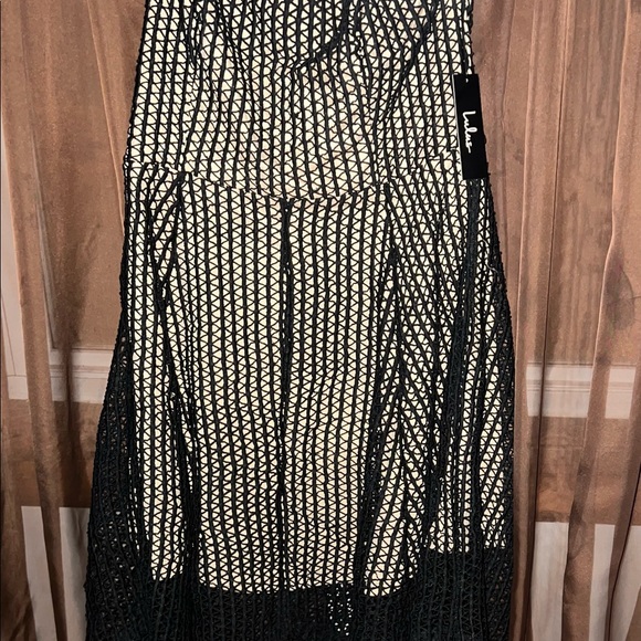 Lenaya Black Crochet Lace Strapless Midi Dress - Picture 3 of 4